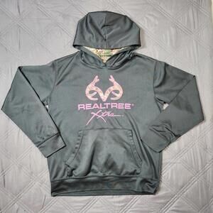 Realtree Women's Black Hoodie with Pink And Camo Accents Size Medium Casual